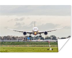 Poster Landing van een vliegtuig op Schiphol - 180x120 cm XXL