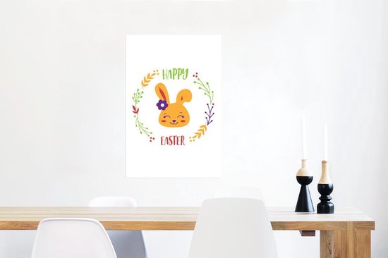 Citation de Pasen Happy Pâques avec le lapin de Pâques 60x90 cm