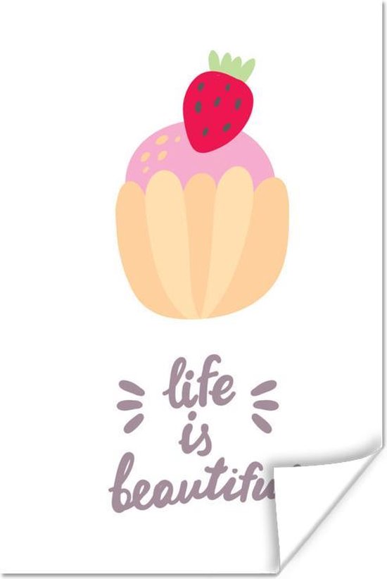 Illustration Avec La Citation La Life Est Belle Et Un Gateau 40x60 Cm Bol Com