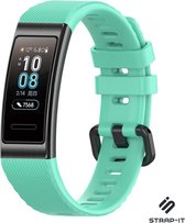 Siliconen Smartwatch bandje - Geschikt voor Huawei band 3 / 4 Pro silicone band - aqua - Strap-it Horlogeband / Polsband / Armband