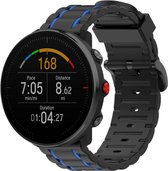 Siliconen Smartwatch bandje - Geschikt voor  Polar Vantage M sport gesp band - zwart/blauw - Horlogeband / Polsband / Armband