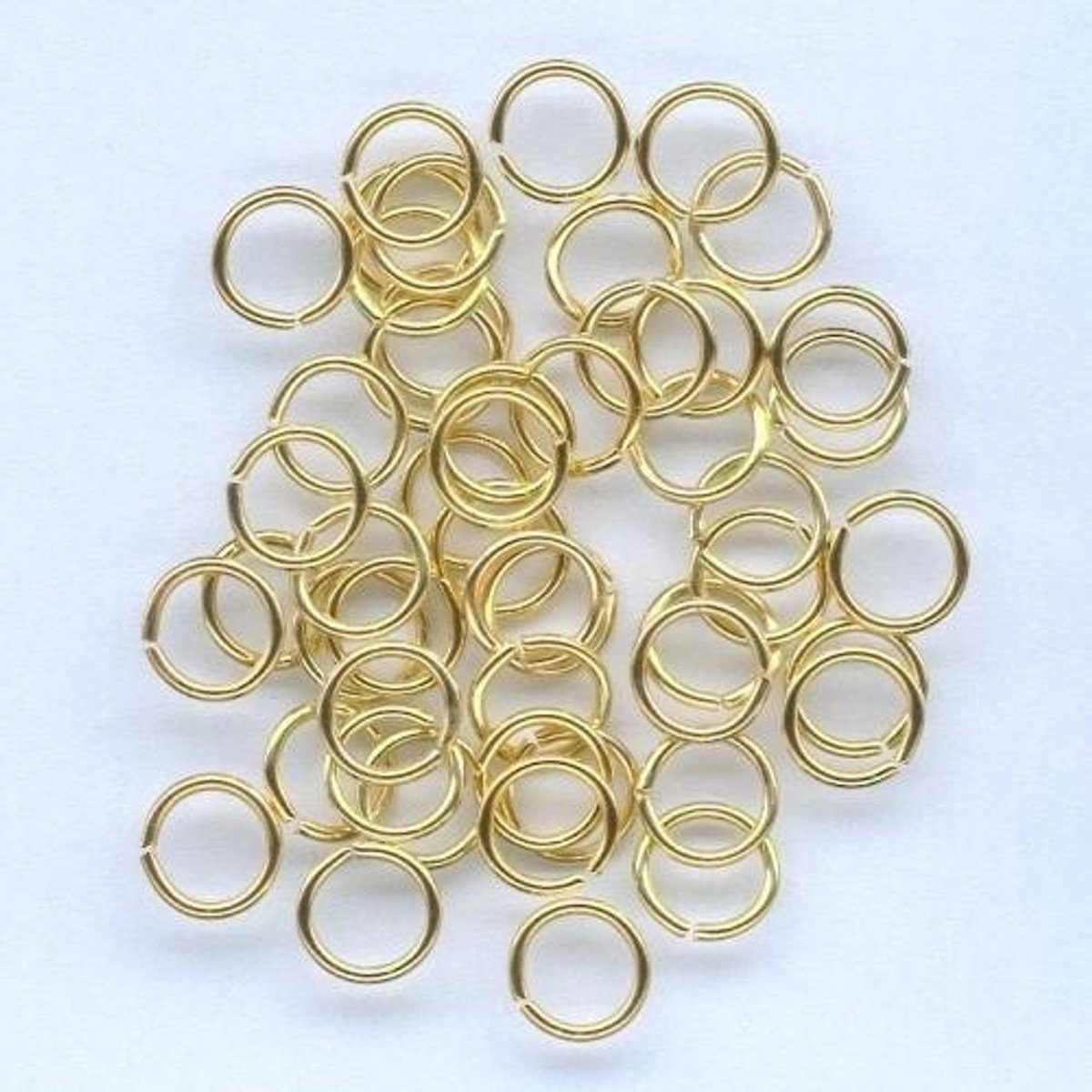 Splitring gehard goudkleur 6 milimeter 50 Stuks