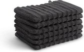 Pure4u Onda Washandjes - Antraciet - 6 stuks - 16x21cm