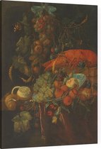 Stilleven met vruchten en een kreeft, Jan Davidsz. de Heem - Foto op Canvas - 45 x 60 cm