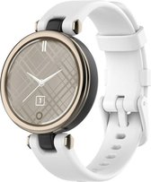 Siliconen Smartwatch bandje - Geschikt voor Garmin Lily siliconen bandje - wit - Strap-it Horlogeband / Polsband / Armband