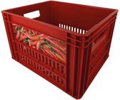 kerri krat l rood, 43x35x27 cm, chilipepers sticker