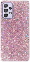 - ADEL Premium Siliconen Back Cover Softcase Hoesje Geschikt voor Samsung Galaxy A52(s) (5G/ 4G) - Bling Bling Roze