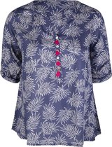 Blouse in viscose met verenprint