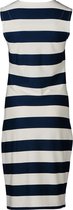 Dames milano jurk zm marine/off white - lang | Maat 4XL