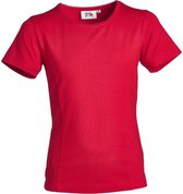 Meisjes basic shirt Rood | Maat 104/ 4Y