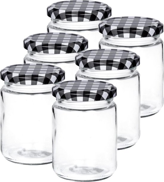 Set de 12 pots de conservation/bocaux en verre avec bouchon à vis 200 ml -  Pots de... | bol