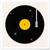 JUNIQE - Poster Music Everywhere -50x50 /Ivoor & Oranje