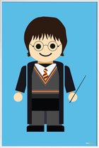JUNIQE - Poster met kunststof lijst Harry Potter Toy -30x45 /Blauw &