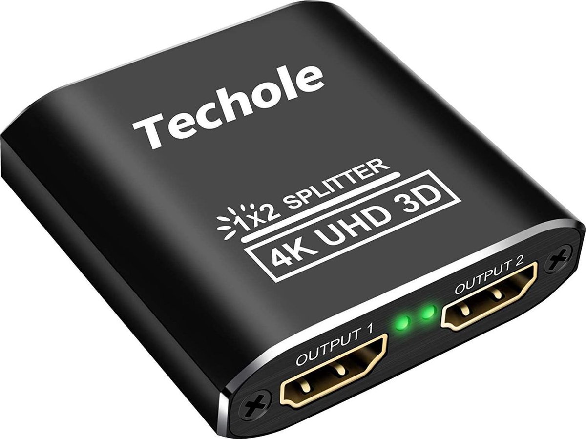 eSynic HDMI-splitter 1-in-3 Out 4K @30HZ 3D met 1m HDMI-kabel, 3-weg HDMI-splitter ondersteunt HDCP 1.4 bypass, 1 x 3 splitter met metalen behuizing voor Fire Stick Blu-ray console
