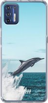 6F hoesje - geschikt voor Motorola Moto G9 Plus -  Transparant TPU Case - Dolphin #ffffff