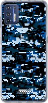 6F hoesje - geschikt voor Motorola Moto G9 Plus -  Transparant TPU Case - Navy Camouflage #ffffff