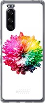 Sony Xperia 5 II Hoesje Transparant TPU Case - Rainbow Pompon #ffffff