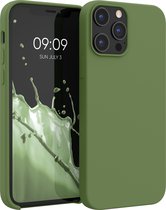 kwmobile telefoonhoesje voor Apple iPhone 12 Pro Max - Hoesje met siliconen coating - Smartphone case in grasgroen