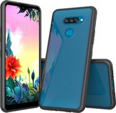 LG K50s Hoesje - Mobigear - Crystal Serie - Hard Kunststof Backcover - Transparant / Zwart - Hoesje Geschikt Voor LG K50s