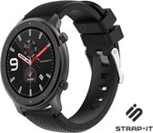 Siliconen Smartwatch bandje - Geschikt voor  Xiaomi Amazfit GTR silicone band - 42mm - zwart - 42mm - Strap-it Horlogeband / Polsband / Armband