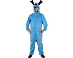 KIMU Blauwe Hond Kostuum Foofur - Maat L-XL - Hondenpak Pak Mascotte Sinterklaas Kado