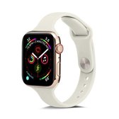 Voor Apple Wacth 5/4 40 mm & 3/2/1 38 mm dunne siliconen vervangende polsband horlogeband (roomwit)