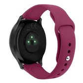 Voor Garmin Vivoactive 3 / Vivomove HR siliconen band met gesp in effen kleur, maat: kleine code (wijnrood)