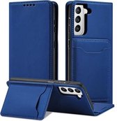 Voor Samsung Galaxy S21 + 5G Sterk magnetisme Vloeibaar gevoel Horizontale flip lederen tas met houder & kaartsleuven en portemonnee (blauw)