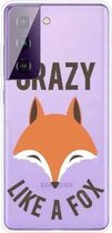 Voor Samsung Galaxy S21 + 5G gekleurd tekeningpatroon zeer transparant TPU beschermhoes (Fox Head)