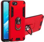 Voor vivo Y81 (niet-poreus) 2 in 1 Armor Series PC + TPU beschermhoes met ringhouder (rood)