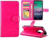 Voor Nokia 3.4 Crazy Horse Textuur Lederen Horizontale Flip Beschermhoes met Houder & Kaartsleuven & Portemonnee & Fotolijst (Magenta)