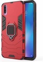 PC + TPU schokbestendige beschermhoes met magnetische ringhouder voor Xiaomi Mi 9 SE (rood)