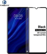 PINWUYO 9H 3D gebogen gehard glasfolie voor HUAWEI P30 （zwart）