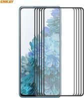 Voor Samsung Galaxy S20 FE 5G 5 STKS ENKAY Hoed-Prins Anti-drop Volledige Lijm Gehard Glas Full Screen Film Anti-val Protector