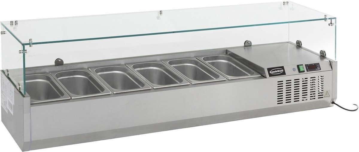 Combisteel Opzetkoelvitrine - 9x 1/3 GN - 2000x395x435mm Grijs