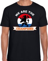 Zwart t-shirt Holland / Nederland supporter we are the champions EK/ WK voor heren XXL