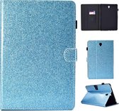 Voor Galaxy Tab S4 10.5 T830 Vernis Glitterpoeder Horizontaal Flip Leren Case met houder en kaartsleuf (blauw)