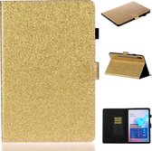 Voor Galaxy Tab S6 T860 Varnish Glitterpoeder Horizontaal Flip Leren Case met Houder & Kaartsleuf (Goud)