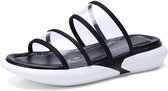 Lichtgewicht Casual Antislip Slijtvaste Transparante Jelly Eenvoudige Slippers Sandalen voor Dames (Kleur: Zwart Maat: 37)