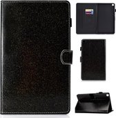 Voor Galaxy Tab A 8.0 (2019) T290 Varnish Glitterpoeder Horizontaal Flip Leather Case met houder en kaartsleuf (zwart)