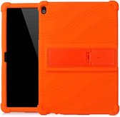 Voor Lenovo Tab M10 Tablet PC siliconen beschermhoes met onzichtbare beugel (oranje)