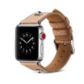 Lederen klinknagel horlogebandje voor Apple Watch Series 5 & 4 & 3 & 2 & 1 42 mm en 44 mm (grijs)