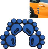 4 STKS Hond Voetafdruk Vorm Cartoon Stijl PVC Auto Auto Bescherming anti-kras Deurbeschermer Decoratieve Sticker (Blauw)