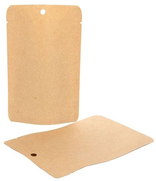 Stand Up Pochettes Kraft Compostable 10.2x6x15.2cm sans fermeture à poignée | 57 grammes (100 pièces)