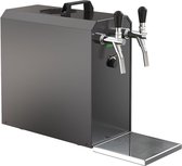 Complete onderbouwset - dispensersysteem STREAM 50K met luchtpomp, bierkoffer, doorstroomkoeler 2-lijns droog koeler, tot 55 liter/u - BLACK EDITION, zonder