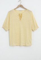 Sissy-Boy - Geel linnen T-shirt met pofmouwen