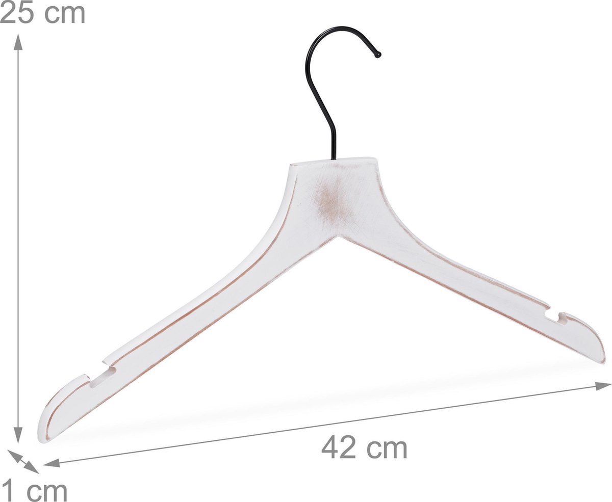 De Kledinghanger Gigant - 10 X Garderobehanger Point Kunststof Wit Rood 45 Cm
