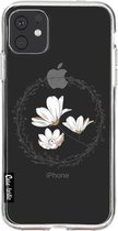 Casetastic Apple iPhone 11 Hoesje - Softcover Hoesje met Design - Line Art Flower Print