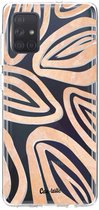 Casetastic Samsung Galaxy A71 (2020) Hoesje - Softcover Hoesje met Design - Leaves Coral Print