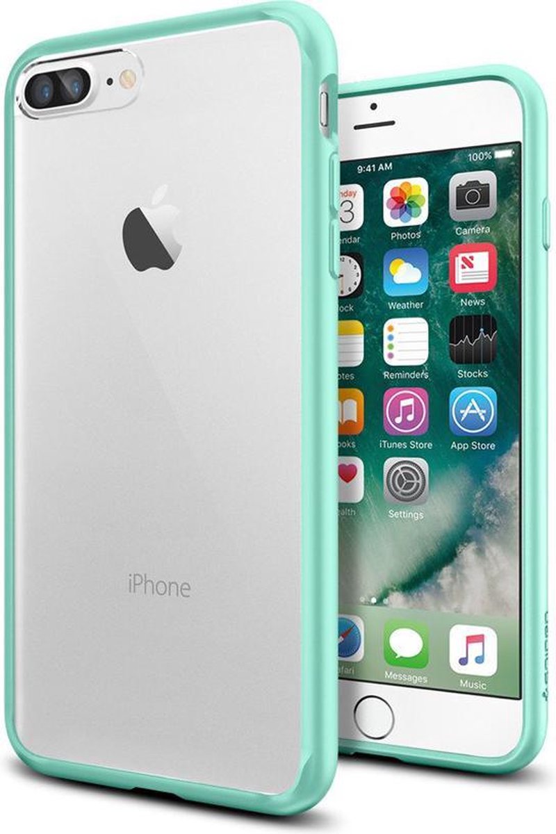 Spigen Ultra Hybrid iPhone 7 Plus 8 Plus groen hoesje - Mint Green Case